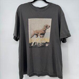 Filson T-Shirt XXL Gray Made in USA Hunting Dog Graphic Tee Heavyweight Cotton